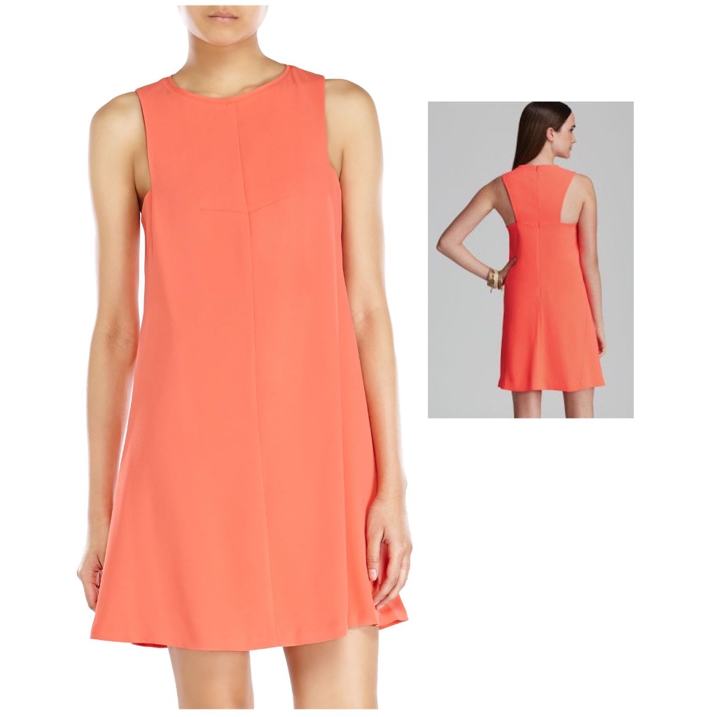 Trina Turk Bright Orange/Coral Halter Neck Dress